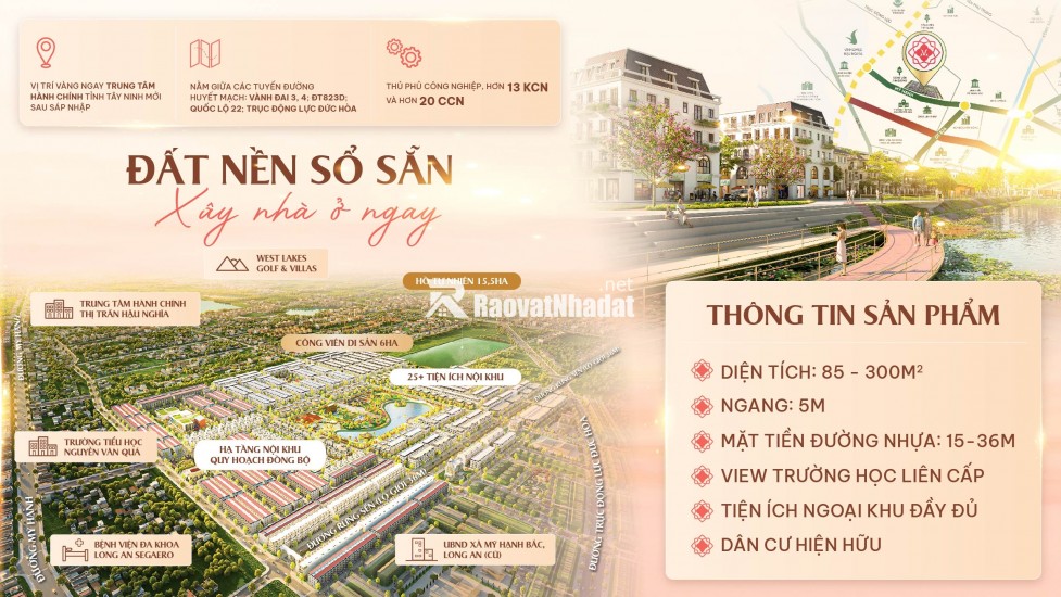 Đất nền sổ sẵn tại Long An, pháp lý hoàn chỉnh, nhận đất xây nhà ngay, chỉ từ 2,1 tỷ/nền