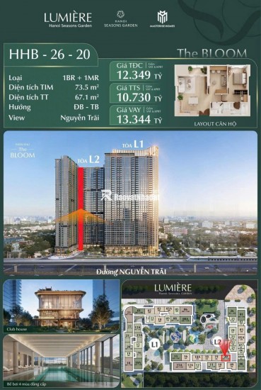  HHB-26-20  1PN + 1 Đa Năng  View Nguyễn Trãi Cực Thoáng