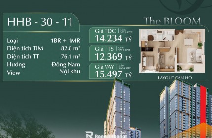  CĂN HỘ GÓC ĐẸP 1PN+1 TẠI LUMIÈRE HANOI SEASONS GARDEN – GIỎ HÀNG HIẾM MỜI KHÁCH ĐẶT MUA