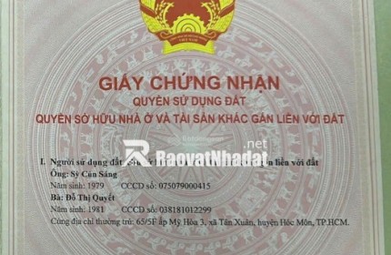 Bán đất tại Mỹ Hoà 3, Hóc Môn, 13 tỷ, 164m2, mặt tiền 10m, ngõ 6m