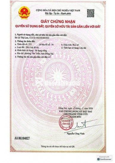 Bán nhà sổ riêng chính chủ gần khu du lịch Bửu Long, Phường Tân Triều, Đồng Nai