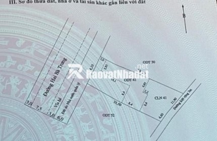 BÁN 564,6 M2 ĐẤT MẶT TIỀN ĐƯỜNG HAI BÀ TRƯNG – PHƯỜNG HỘI AN – LH:0915437069.