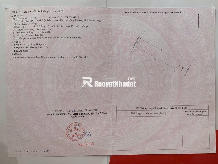 Bán đất lý thái tông, quận liên chiểu, đà nẵng cách biển 300m, - liên hệ: 0978998890 - cần