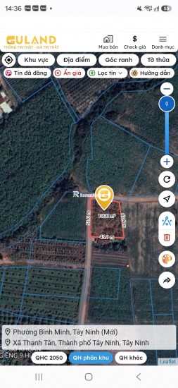 Bán lô đất 2 mặt tiền 64m có 300m2 thổ cư phân giá ngộp 8 tỷ tại phường Bình Minh - Tây Ninh