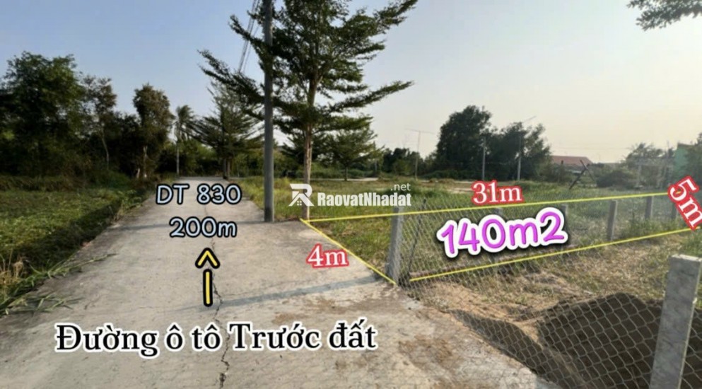 BÁN LÔ ĐẤT THỔ CƯ VỊ TRÍ ĐẸP TẠI ẤP 6 XÃ TÂN TRẠCH, CẦN ĐƯỚC, LONG AN. LH:0903187068.