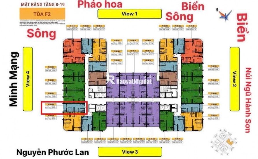 Studio F2 tầng 12A trục 20 | view đường phố Minh Mạng + sông | chỉ 1,65 tỷ