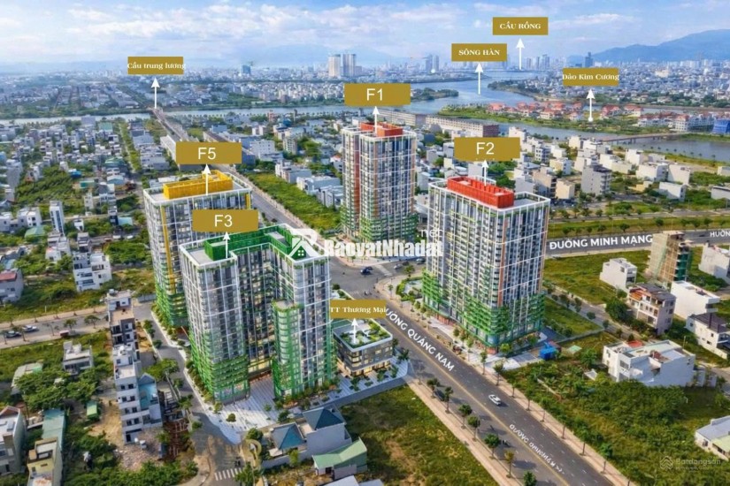 Studio F2 tầng 12A trục 20 | view đường phố Minh Mạng + sông | chỉ 1,65 tỷ