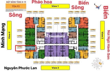 Studio F2 tầng 12A trục 20 | view đường phố Minh Mạng + sông | chỉ 1,65 tỷ